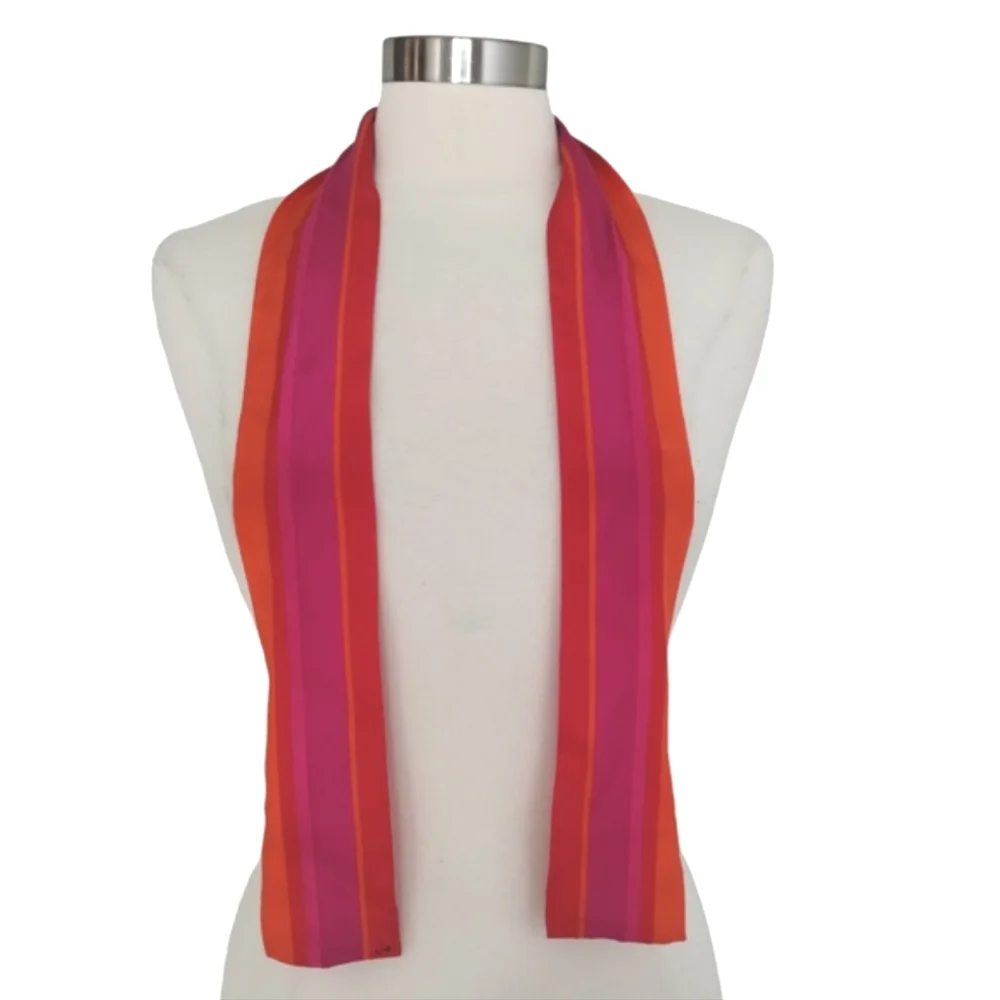 Vintage Liz Claiborne Silk Scarf Orange Red Purple WPL 12931